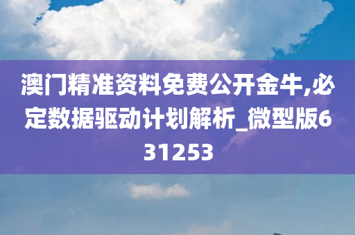 澳门精准资料免费公开金牛,必定数据驱动计划解析_微型版631253