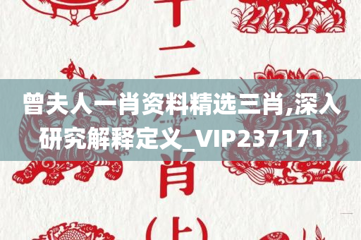 曾夫人一肖资料精选三肖,深入研究解释定义_VIP237171