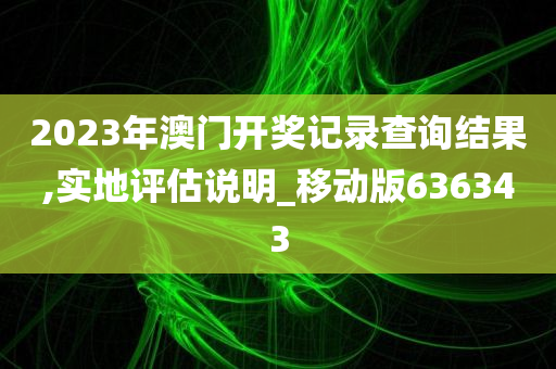 2023年澳门开奖记录查询结果,实地评估说明_移动版636343