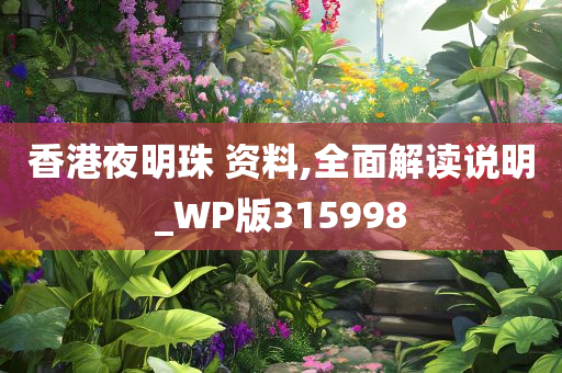 香港夜明珠 资料,全面解读说明_WP版315998