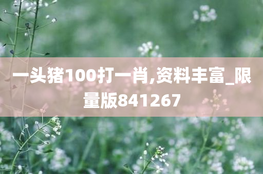 一头猪100打一肖,资料丰富_限量版841267