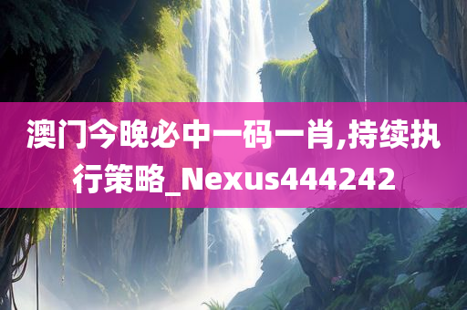 澳门今晚必中一码一肖,持续执行策略_Nexus444242