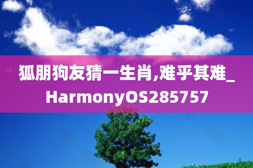 狐朋狗友猜一生肖,难乎其难_HarmonyOS285757