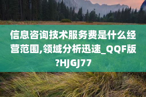 信息咨询技术服务费是什么经营范围,领域分析迅速_QQF版?HJGJ77