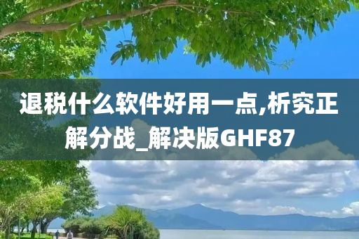 退税什么软件好用一点,析究正解分战_解决版GHF87