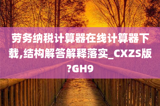 劳务纳税计算器在线计算器下载,结构解答解释落实_CXZS版?GH9