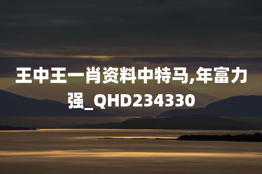 王中王一肖资料中特马,年富力强_QHD234330