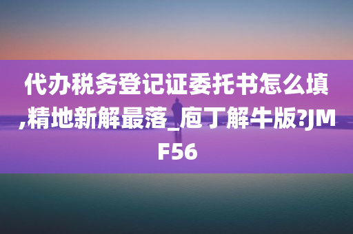 代办税务登记证委托书怎么填,精地新解最落_庖丁解牛版?JMF56