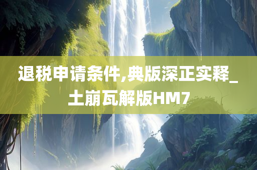 退税申请条件,典版深正实释_土崩瓦解版HM7