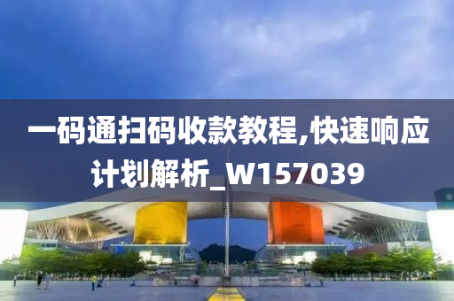 一码通扫码收款教程,快速响应计划解析_W157039