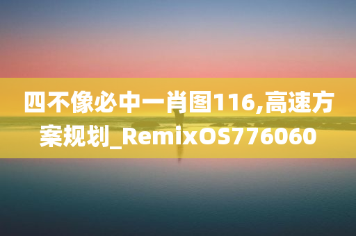 四不像必中一肖图116,高速方案规划_RemixOS776060