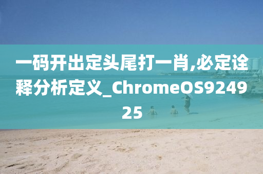 一码开出定头尾打一肖,必定诠释分析定义_ChromeOS924925