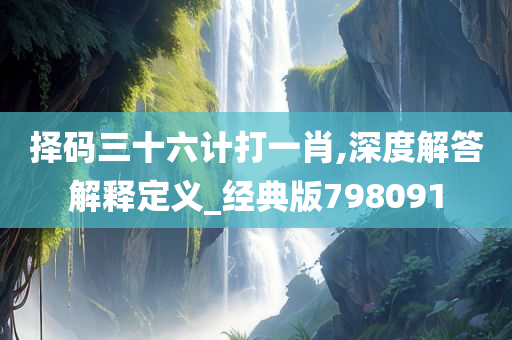 择码三十六计打一肖,深度解答解释定义_经典版798091