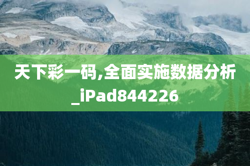 天下彩一码,全面实施数据分析_iPad844226