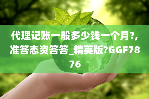 代理记账一般多少钱一个月?,准答态资答答_精英版?GGF7876