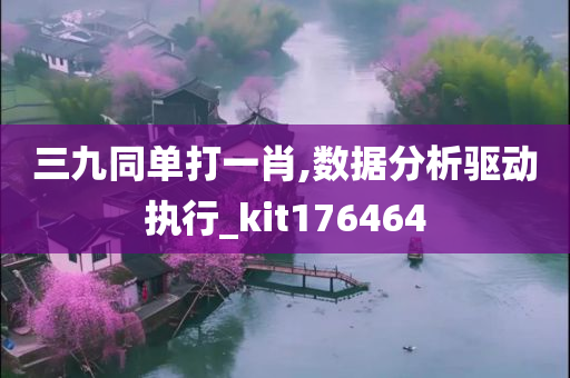 三九同单打一肖,数据分析驱动执行_kit176464