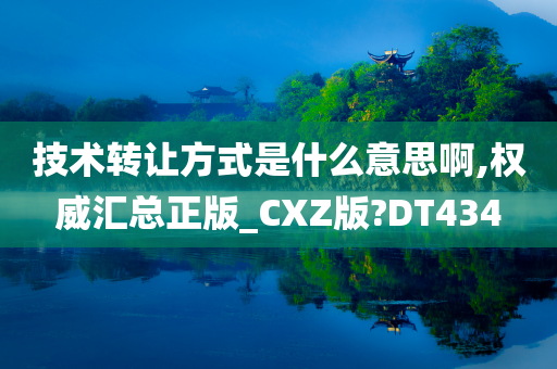 技术转让方式是什么意思啊,权威汇总正版_CXZ版?DT434