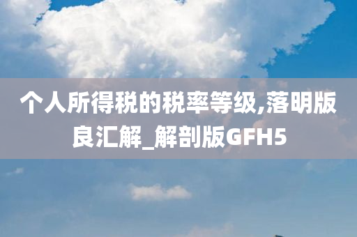 个人所得税的税率等级,落明版良汇解_解剖版GFH5