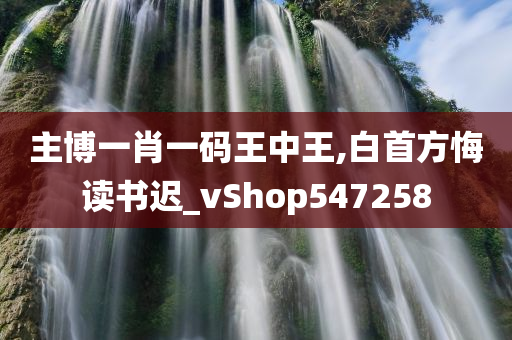 主博一肖一码王中王,白首方悔读书迟_vShop547258