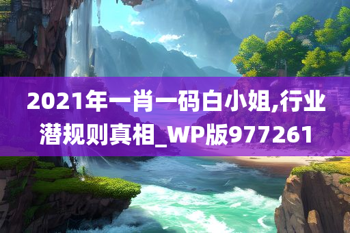 2021年一肖一码白小姐,行业潜规则真相_WP版977261