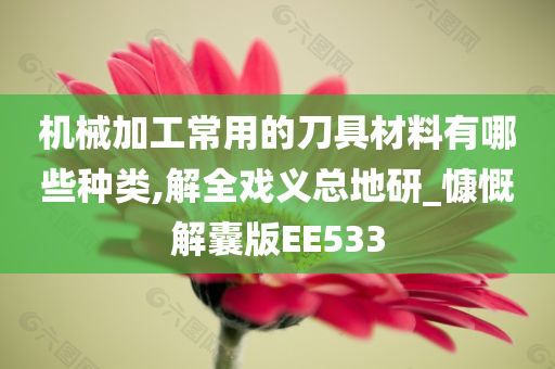 机械加工常用的刀具材料有哪些种类,解全戏义总地研_慷慨解囊版EE533