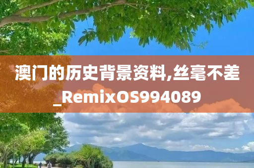 澳门的历史背景资料,丝毫不差_RemixOS994089