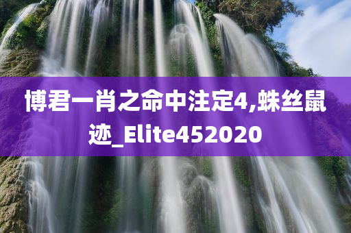 博君一肖之命中注定4,蛛丝鼠迹_Elite452020