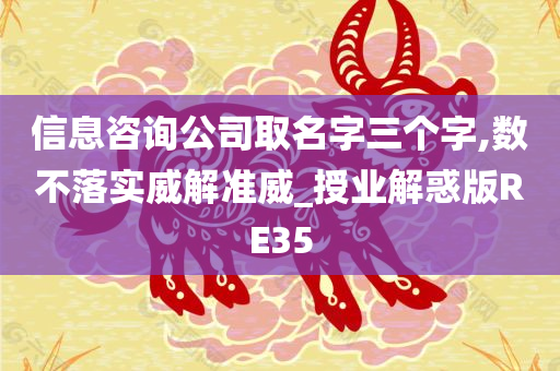 信息咨询公司取名字三个字,数不落实威解准威_授业解惑版RE35