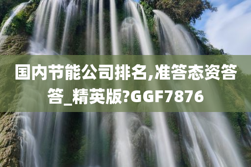 国内节能公司排名,准答态资答答_精英版?GGF7876