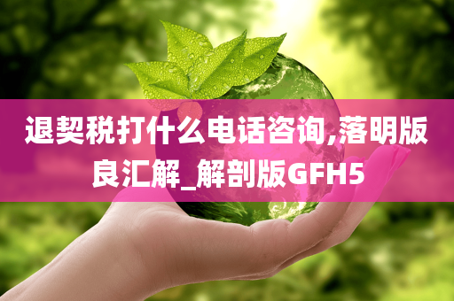 退契税打什么电话咨询,落明版良汇解_解剖版GFH5