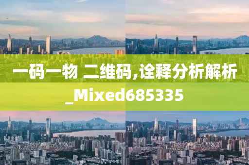 一码一物 二维码,诠释分析解析_Mixed685335