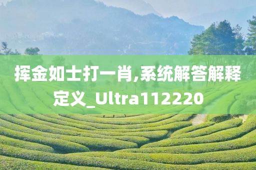 挥金如士打一肖,系统解答解释定义_Ultra112220