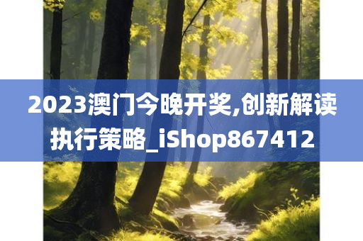 2023澳门今晚开奖,创新解读执行策略_iShop867412