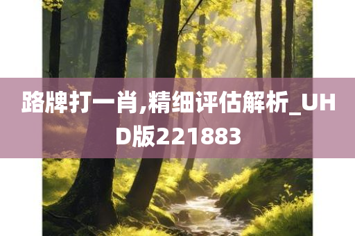 路牌打一肖,精细评估解析_UHD版221883