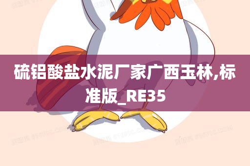 硫铝酸盐水泥厂家广西玉林,标准版_RE35