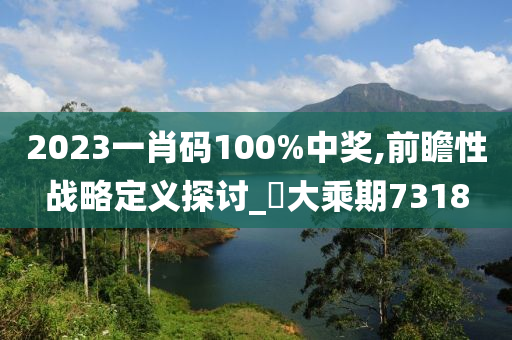 2023一肖码100%中奖,前瞻性战略定义探讨_?大乘期7318