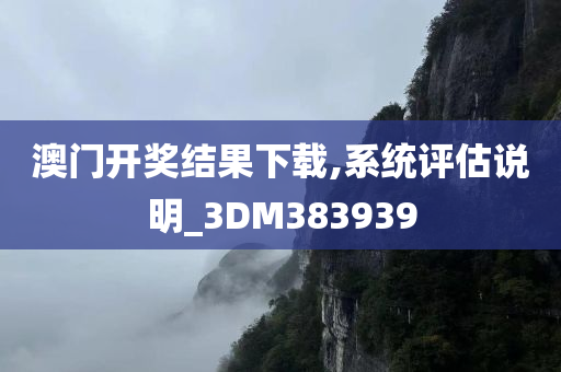 澳门开奖结果下载,系统评估说明_3DM383939