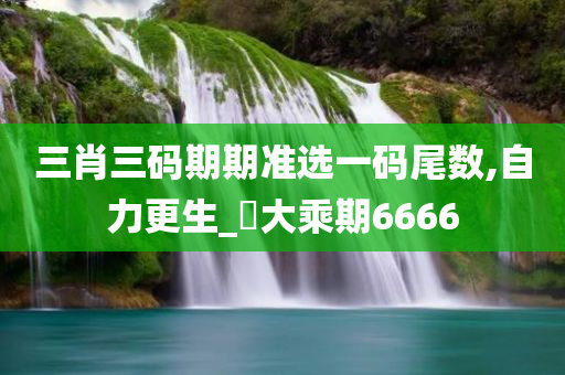 三肖三码期期准选一码尾数,自力更生_?大乘期6666