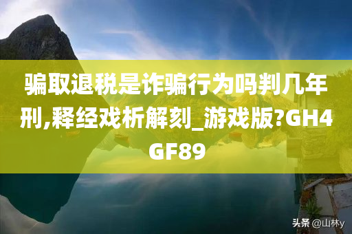 骗取退税是诈骗行为吗判几年刑,释经戏析解刻_游戏版?GH4GF89