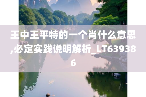 王中王平特的一个肖什么意思,必定实践说明解析_LT639386