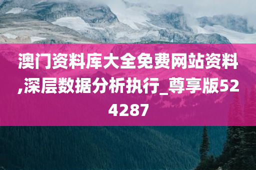 澳门资料库大全免费网站资料,深层数据分析执行_尊享版524287