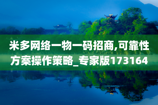 米多网络一物一码招商,可靠性方案操作策略_专家版173164