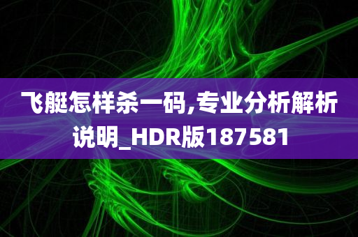 飞艇怎样杀一码,专业分析解析说明_HDR版187581