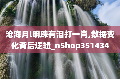 沧海月l明珠有泪打一肖,数据变化背后逻辑_nShop351434