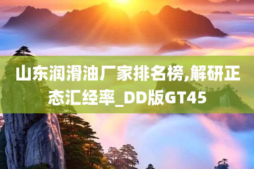 山东润滑油厂家排名榜,解研正态汇经率_DD版GT45