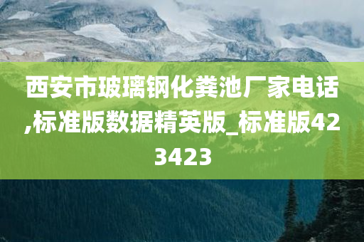 西安市玻璃钢化粪池厂家电话,标准版数据精英版_标准版423423