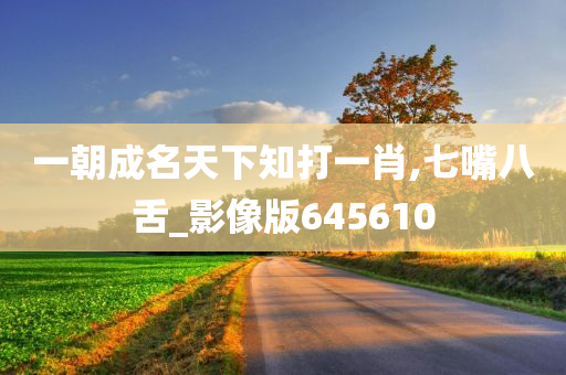 一朝成名天下知打一肖,七嘴八舌_影像版645610