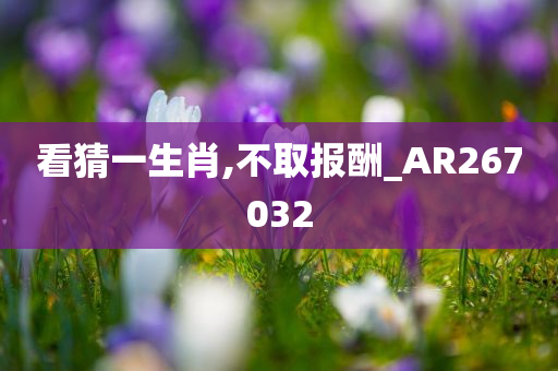 看猜一生肖,不取报酬_AR267032