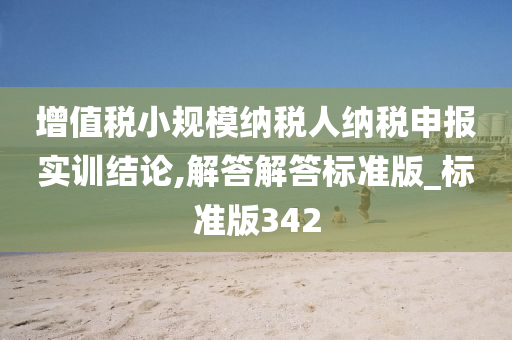 增值税小规模纳税人纳税申报实训结论,解答解答标准版_标准版342