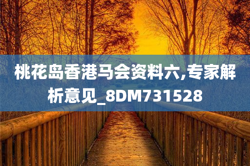 桃花岛香港马会资料六,专家解析意见_8DM731528